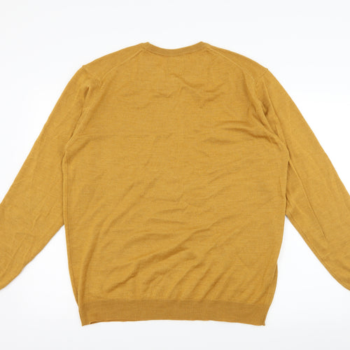 Moss London Mens Yellow  Knit Pullover Jumper Size XL