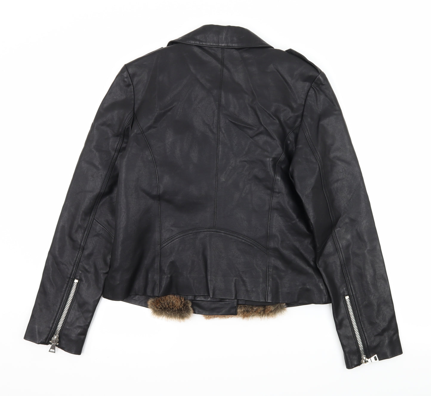 Love Label Womens Black   Biker Jacket Size 12