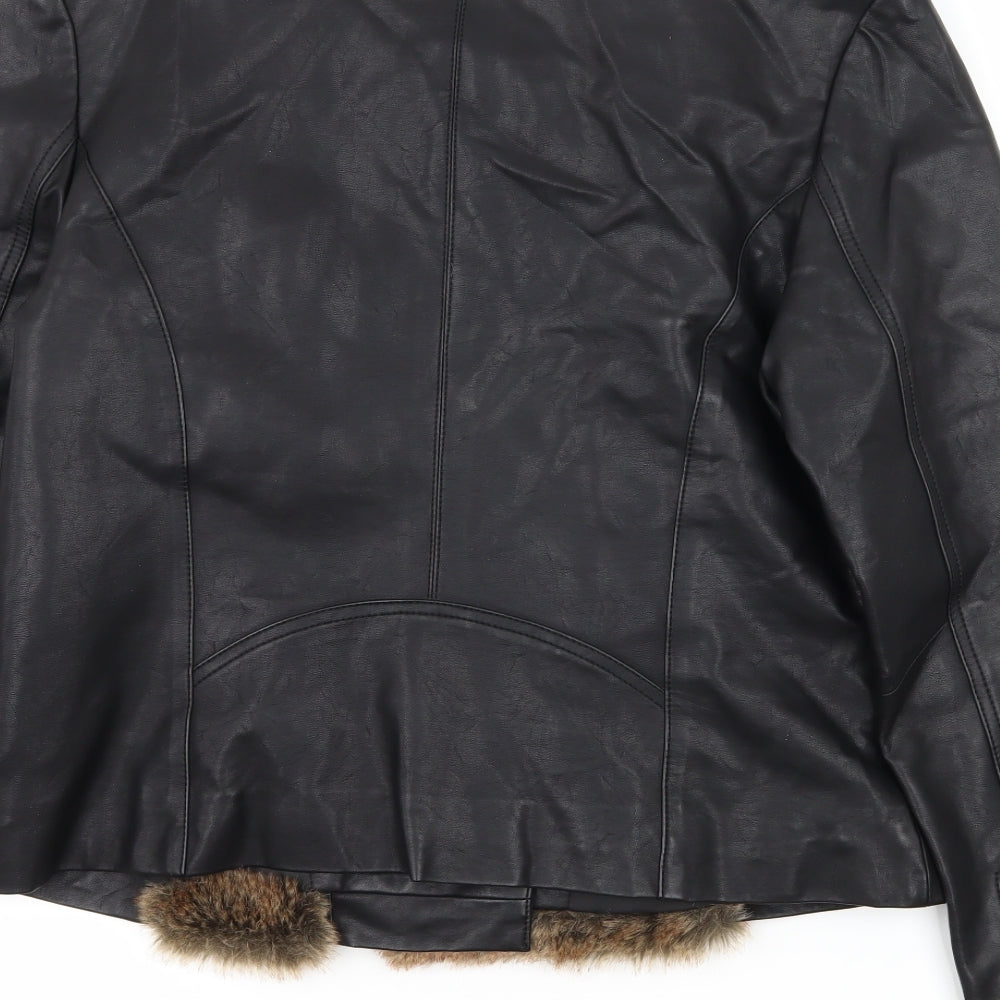Love Label Womens Black   Biker Jacket Size 12