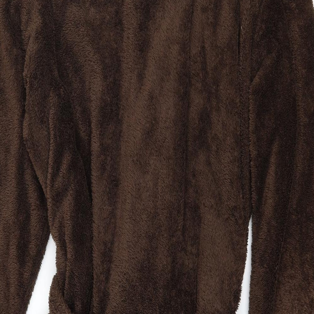NEXT Mens Brown Solid Microfibre  Robe Size M