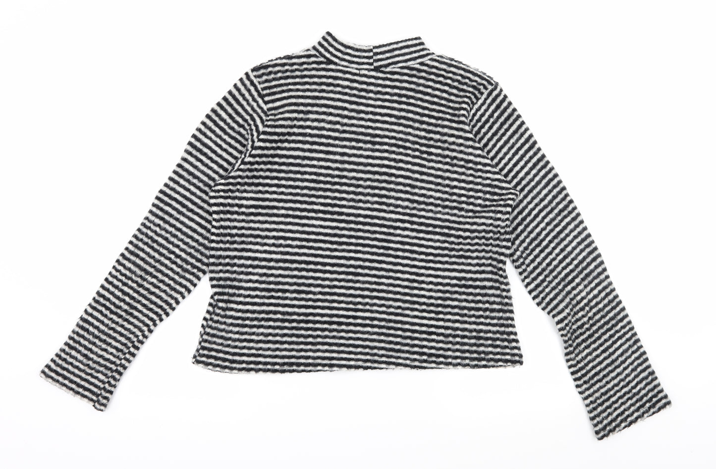Cooperative Womens Black Striped Knit Pullover Jumper Size M