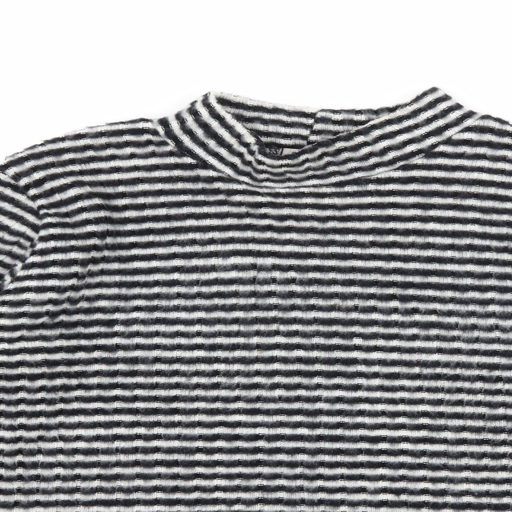 Cooperative Womens Black Striped Knit Pullover Jumper Size M