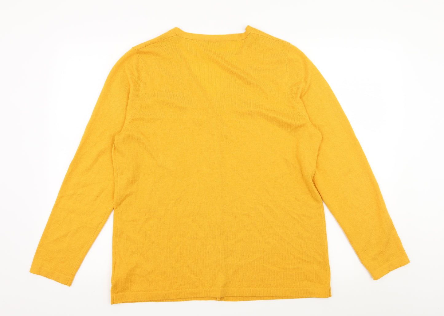C&A Womens Yellow  Knit Cardigan Jumper Size L