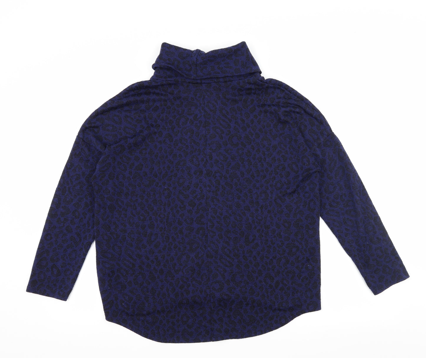 PEP & CO Womens Blue Animal Print Knit Pullover Jumper Size 16