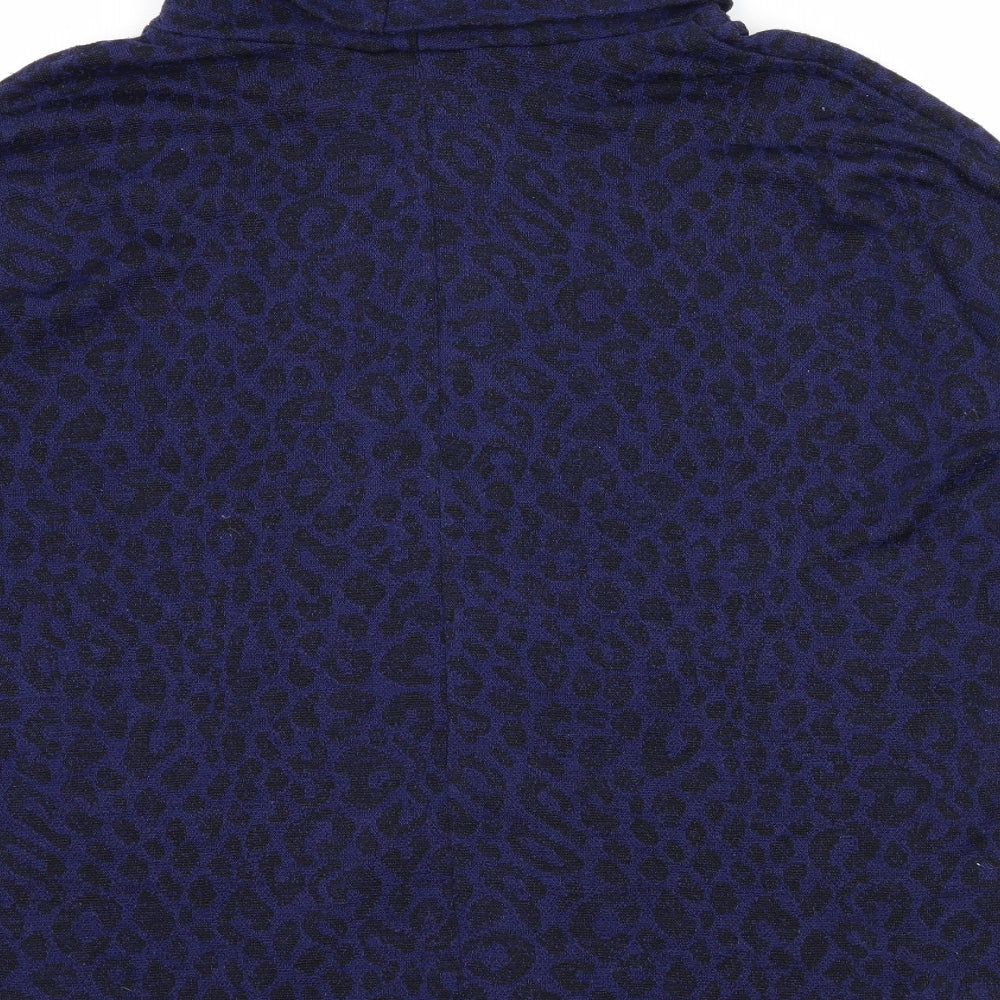 PEP & CO Womens Blue Animal Print Knit Pullover Jumper Size 16