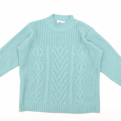 Afibel Womens Blue  Knit Pullover Jumper Size 14