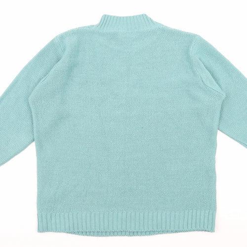 Afibel Womens Blue  Knit Pullover Jumper Size 14