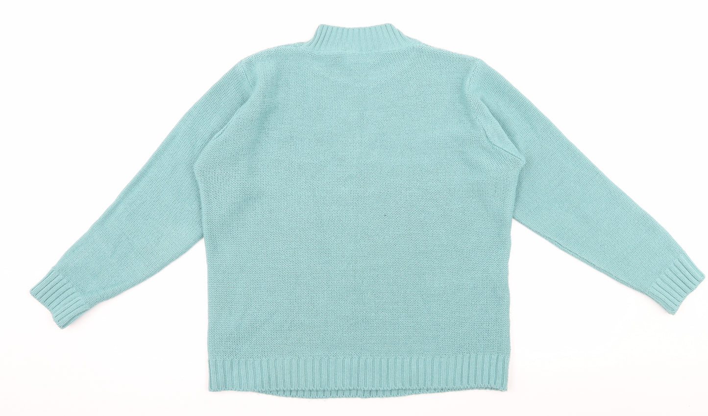 Afibel Womens Blue  Knit Pullover Jumper Size 14