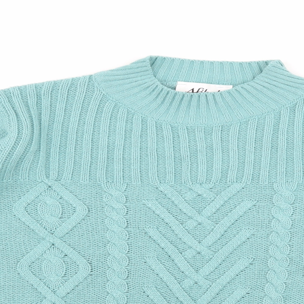 Afibel Womens Blue  Knit Pullover Jumper Size 14