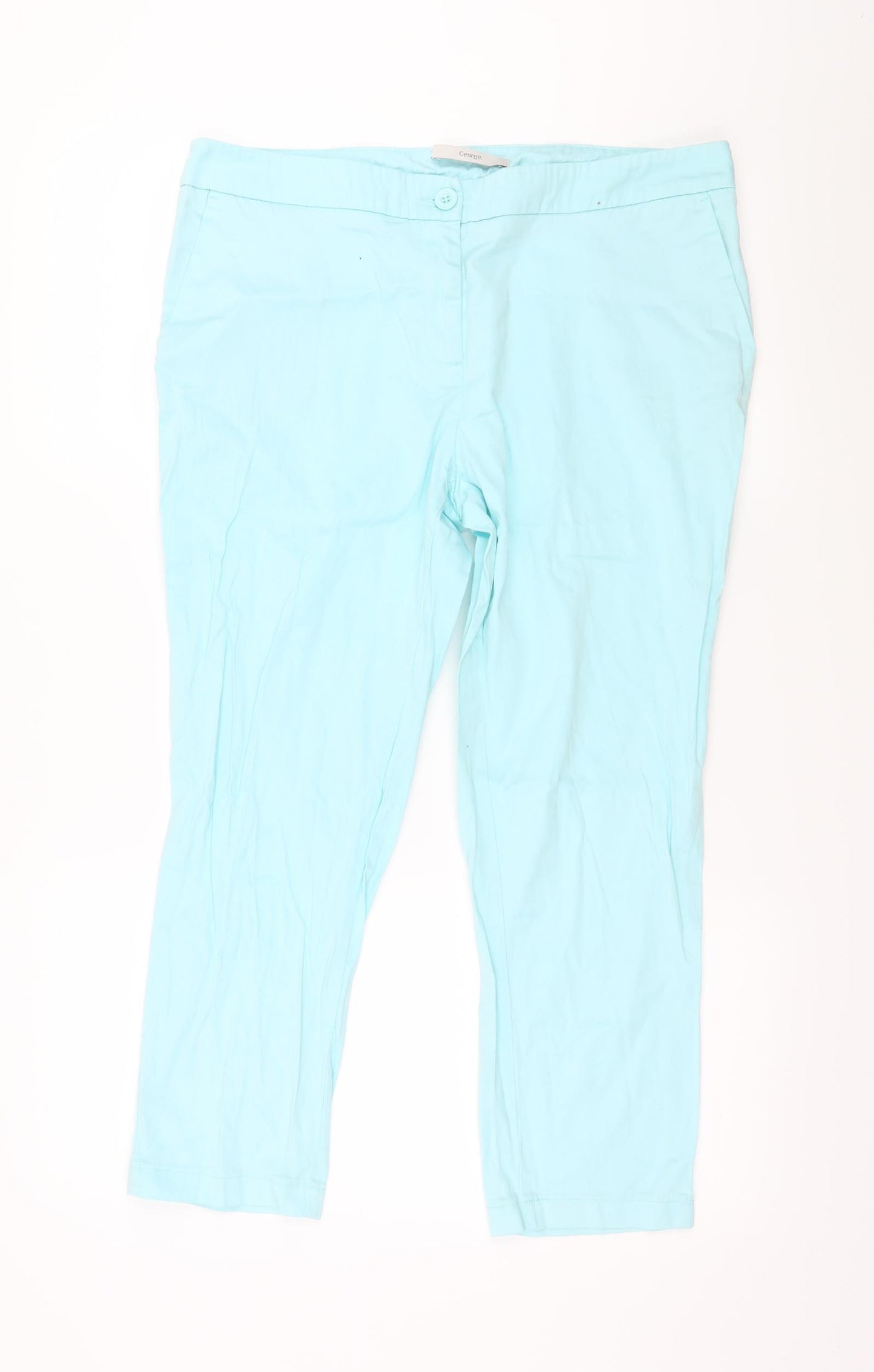 George Womens Blue   Cropped Trousers Size 14 L24 in