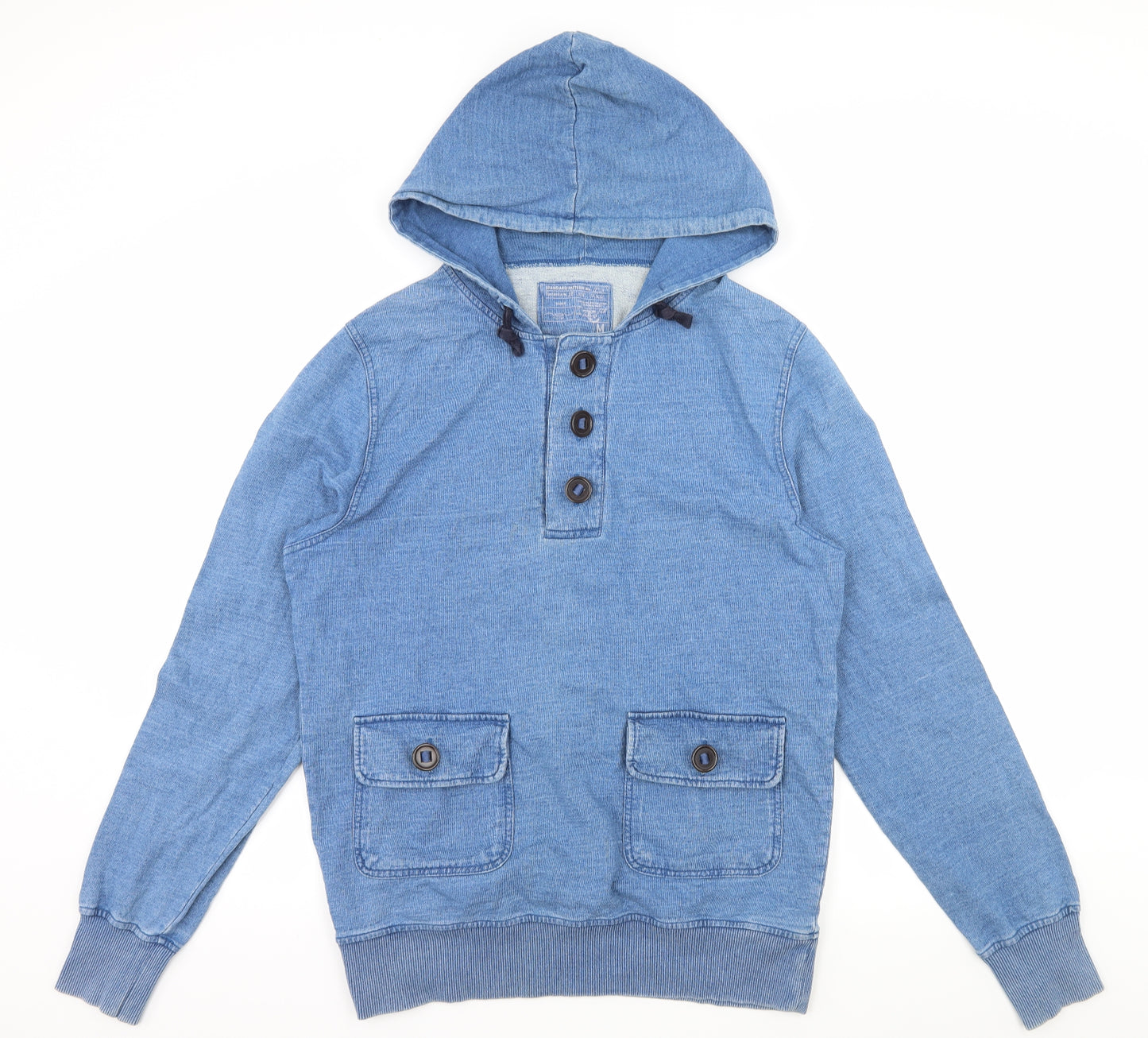 New Look Womens Blue  Jersey Pullover Hoodie Size L