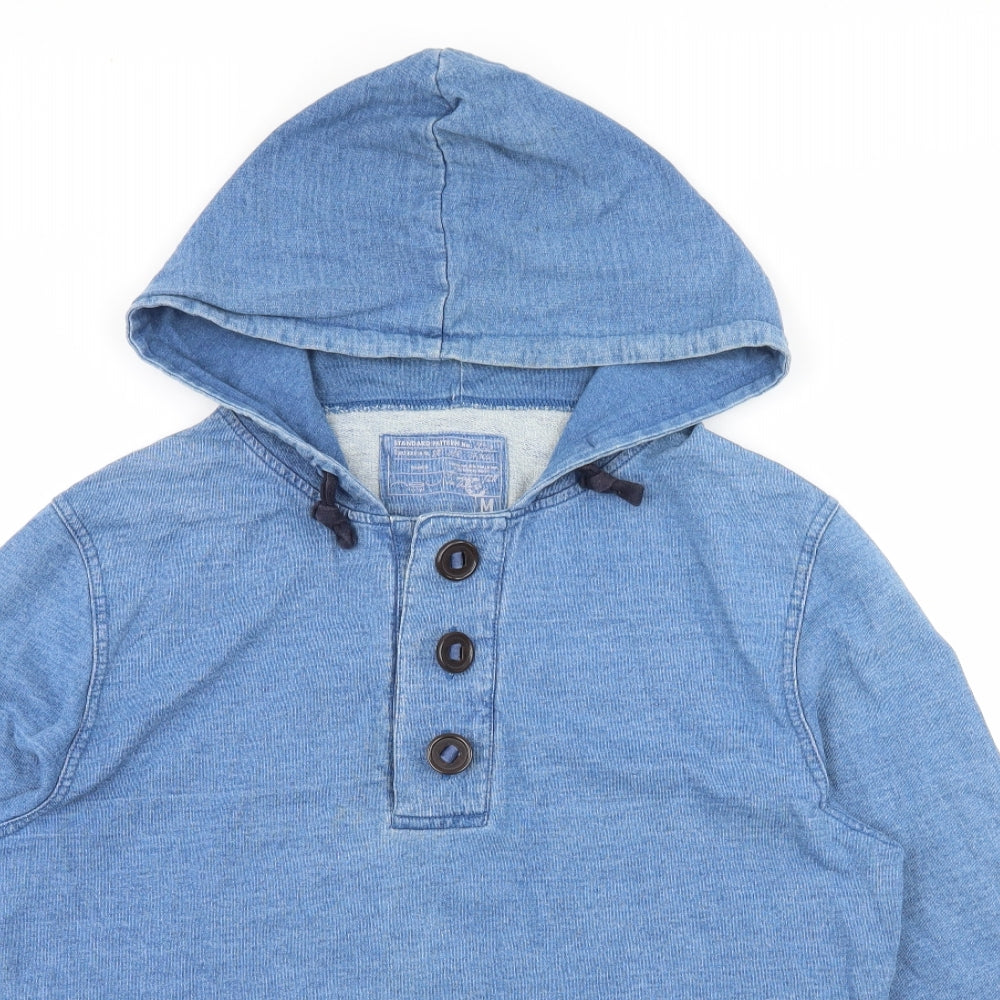 New Look Womens Blue  Jersey Pullover Hoodie Size L