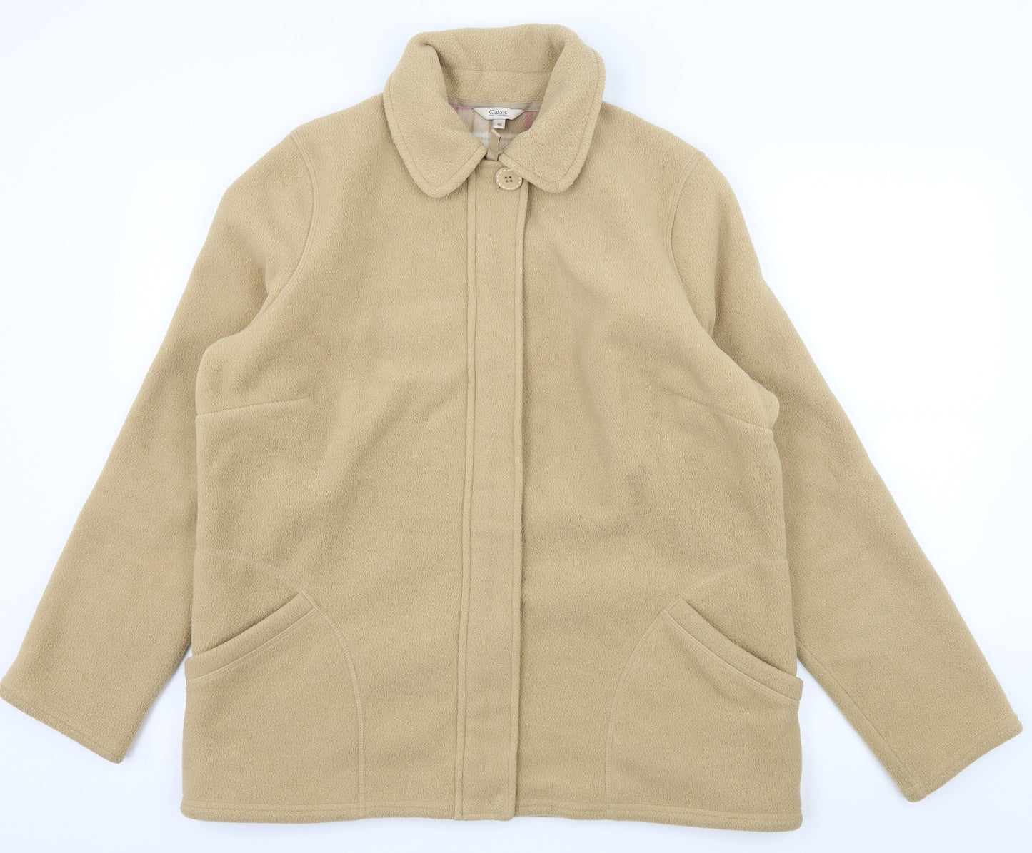 Marks and Spencer Womens Beige  Fleece Jacket  Size 14