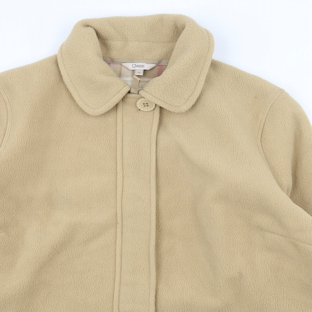 Marks and Spencer Womens Beige  Fleece Jacket  Size 14