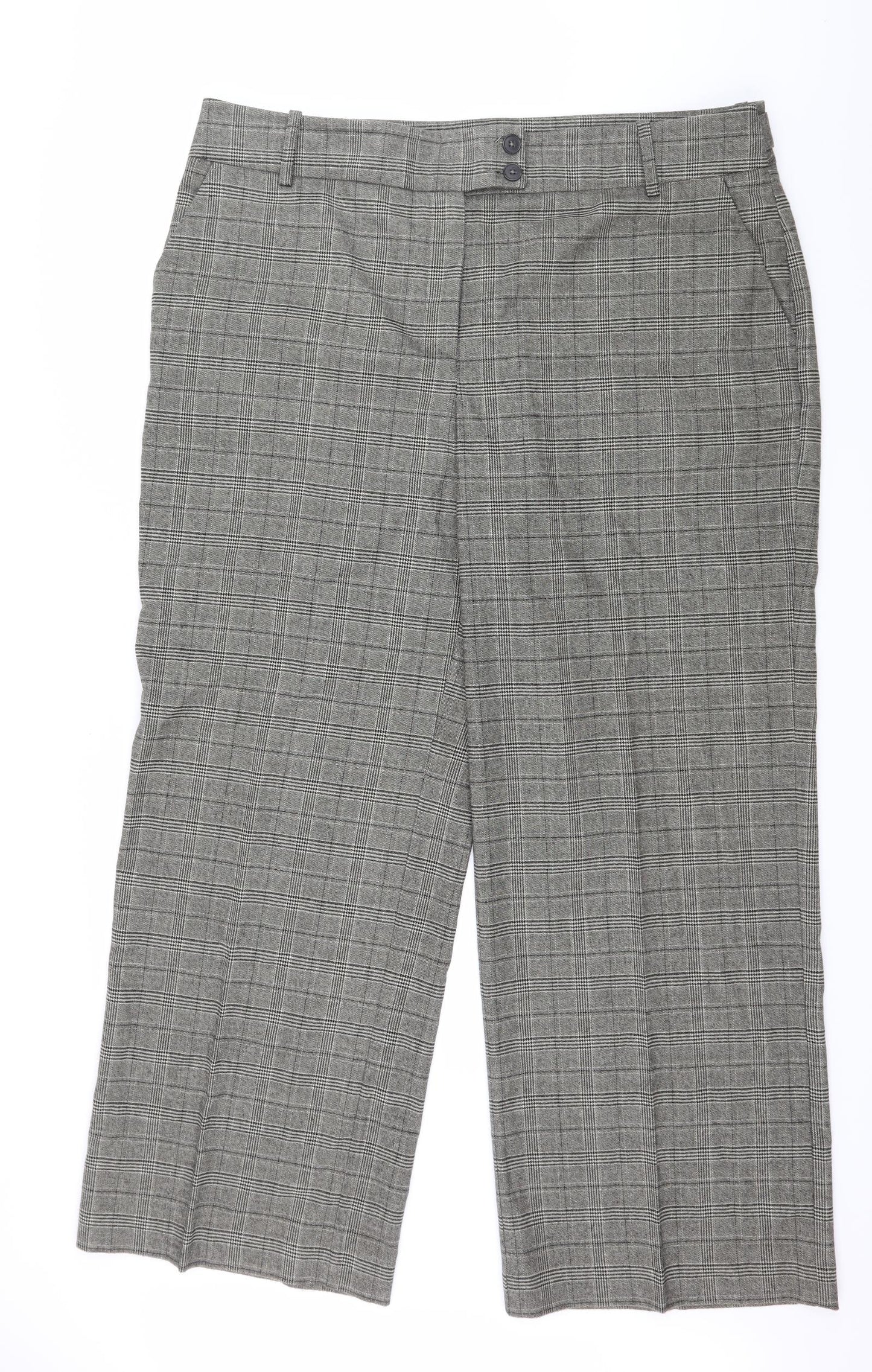 NEXT Womens Brown Check  Trousers  Size 20 L30 in