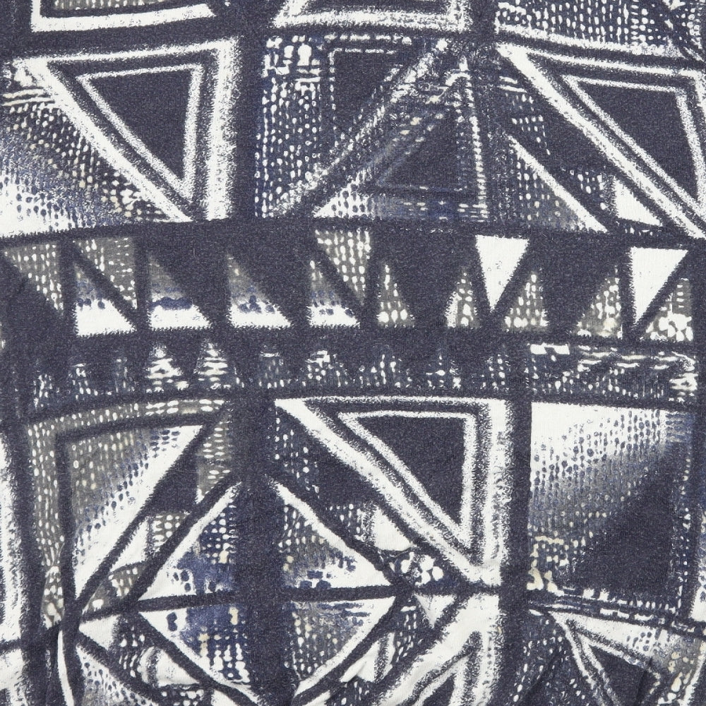 NEXT Womens Blue Geometric Knit Pullover Jumper Size 14
