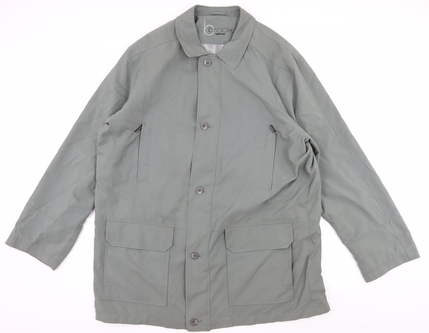 Brook Taverner Mens Green   Overcoat Coat Size 2XL