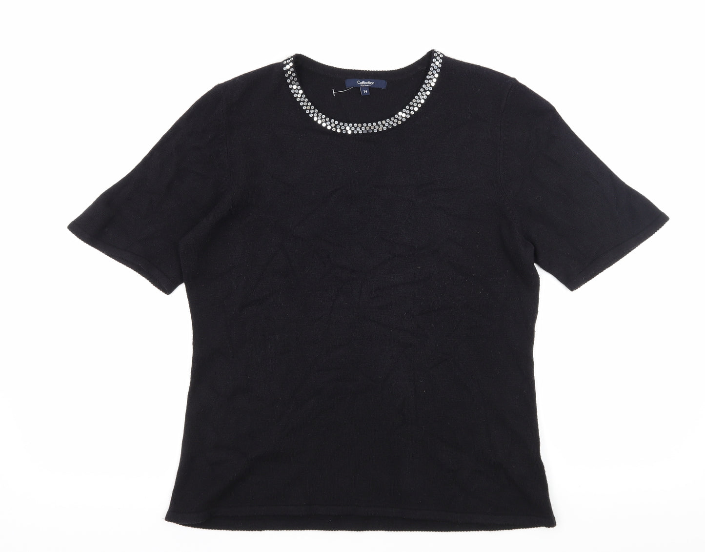 Debenhams Womens Black  Knit Basic T-Shirt Size 14