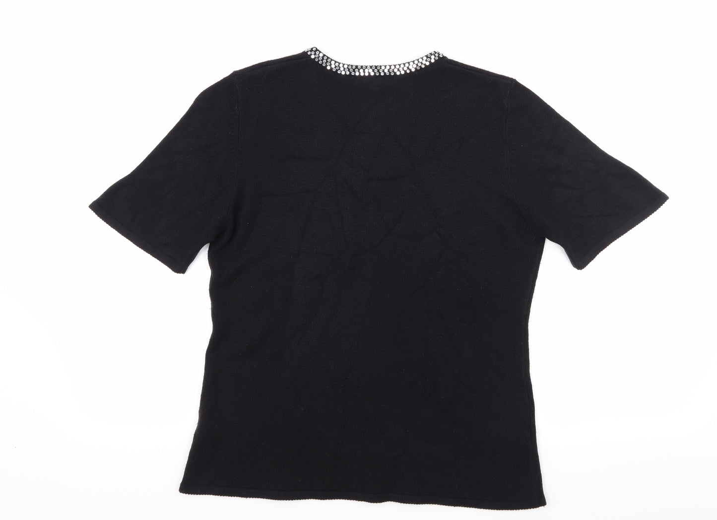 Debenhams Womens Black  Knit Basic T-Shirt Size 14