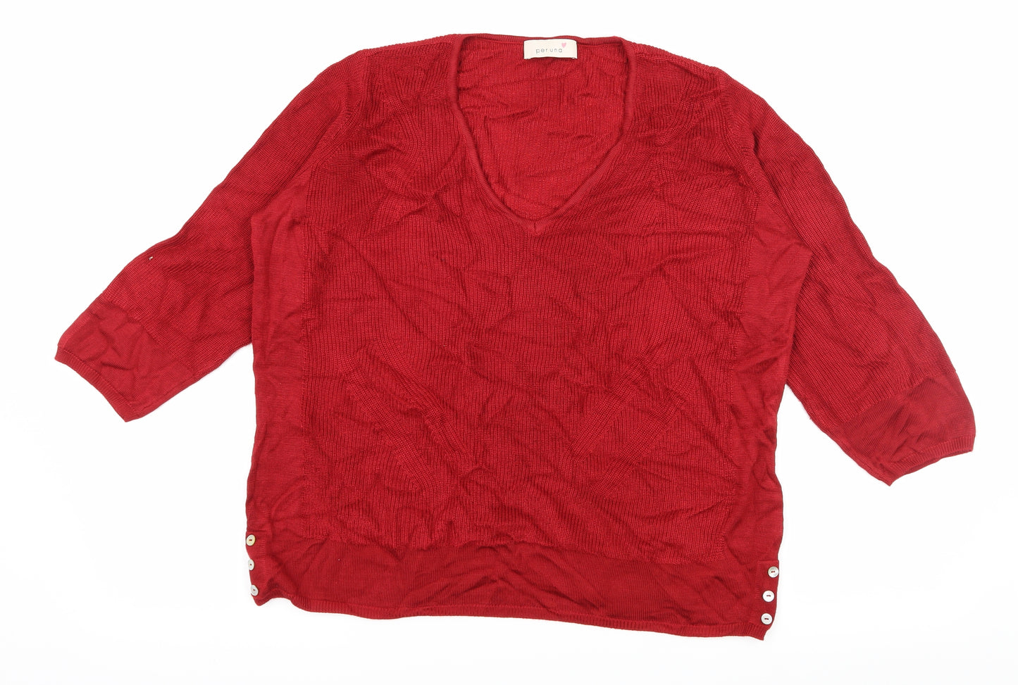 Per Una Womens Red  Knit Pullover Jumper Size 14