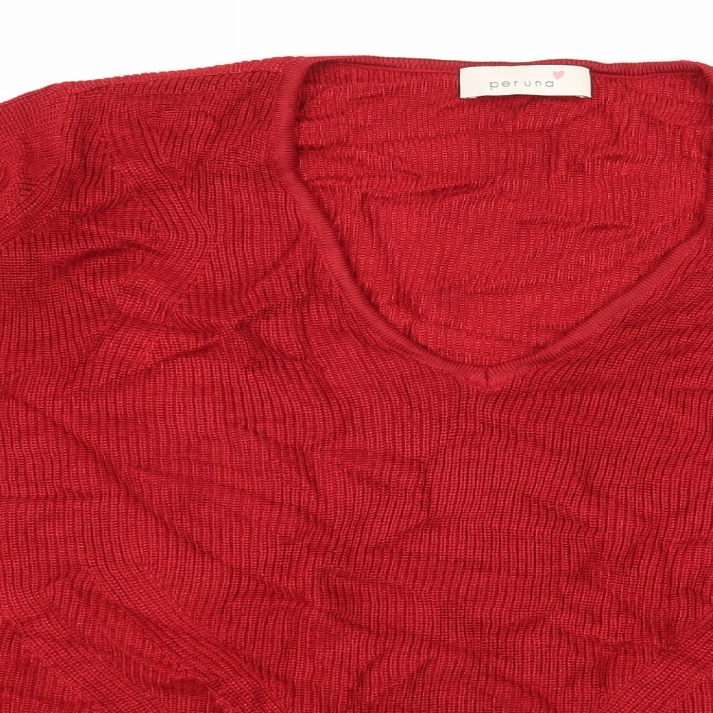 Per Una Womens Red  Knit Pullover Jumper Size 14