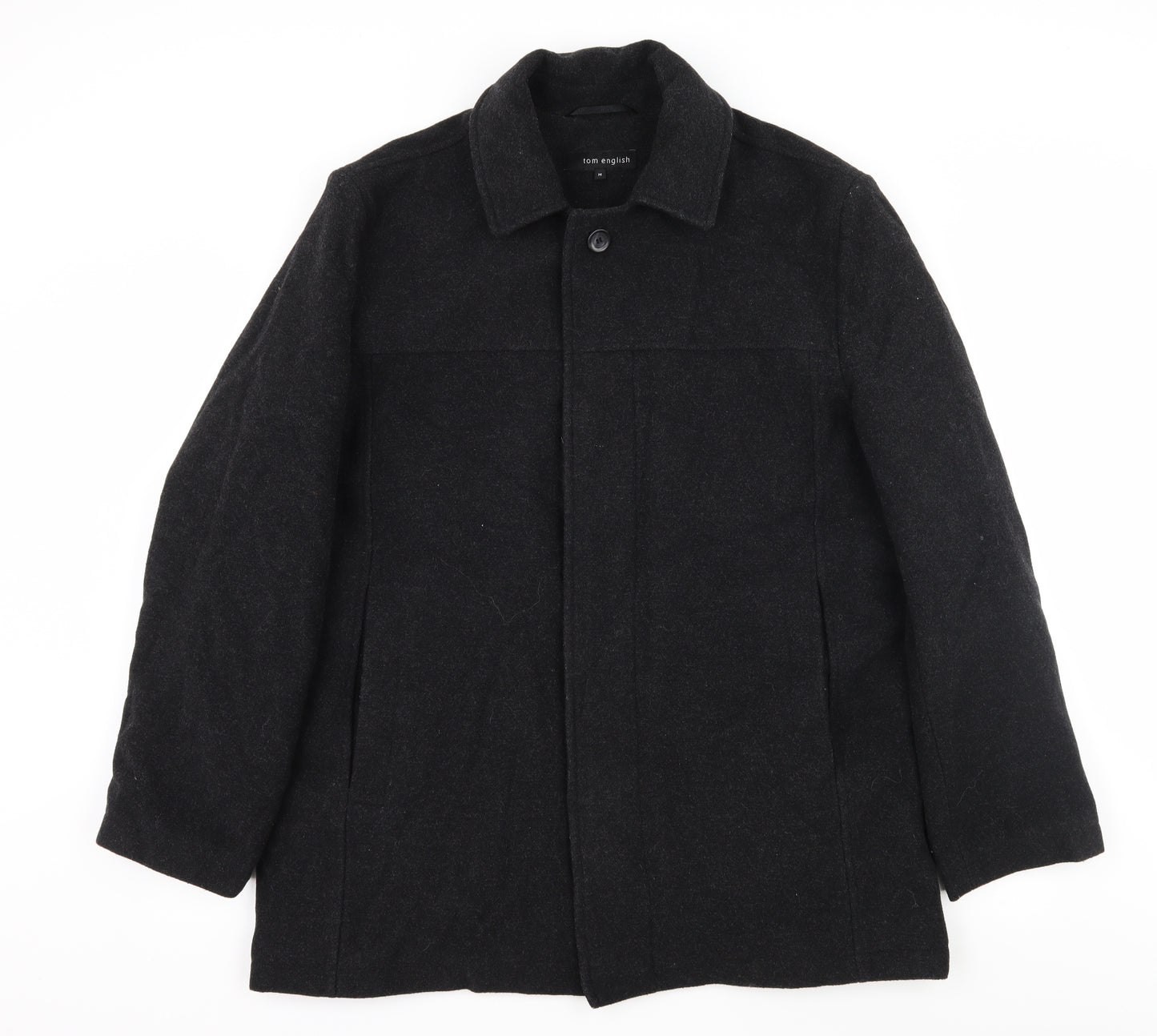Tom English Mens Grey   Pea Coat Coat Size M