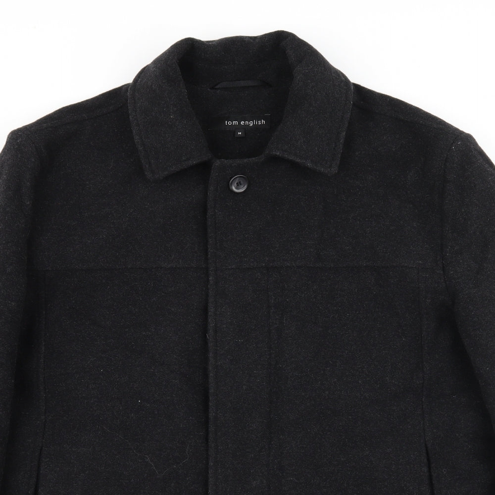 Tom English Mens Grey   Pea Coat Coat Size M