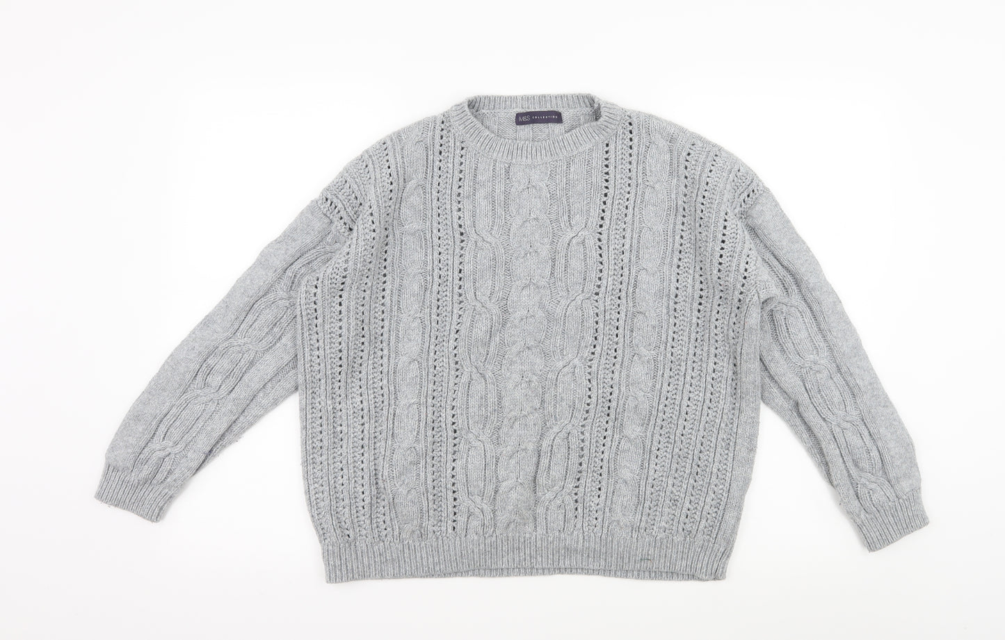 Marks and Spencer Womens Grey  Knit Pullover Jumper Size 16