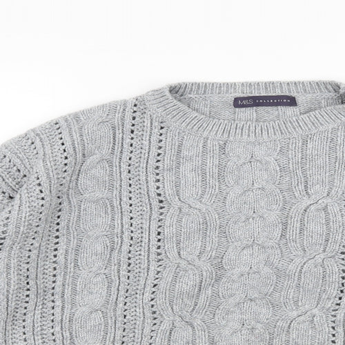 Marks and Spencer Womens Grey  Knit Pullover Jumper Size 16