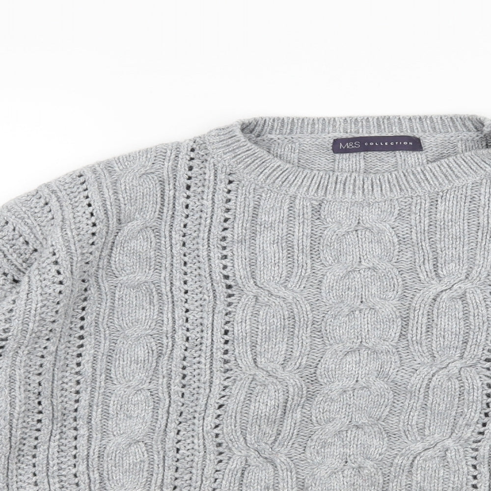 Marks and Spencer Womens Grey  Knit Pullover Jumper Size 16
