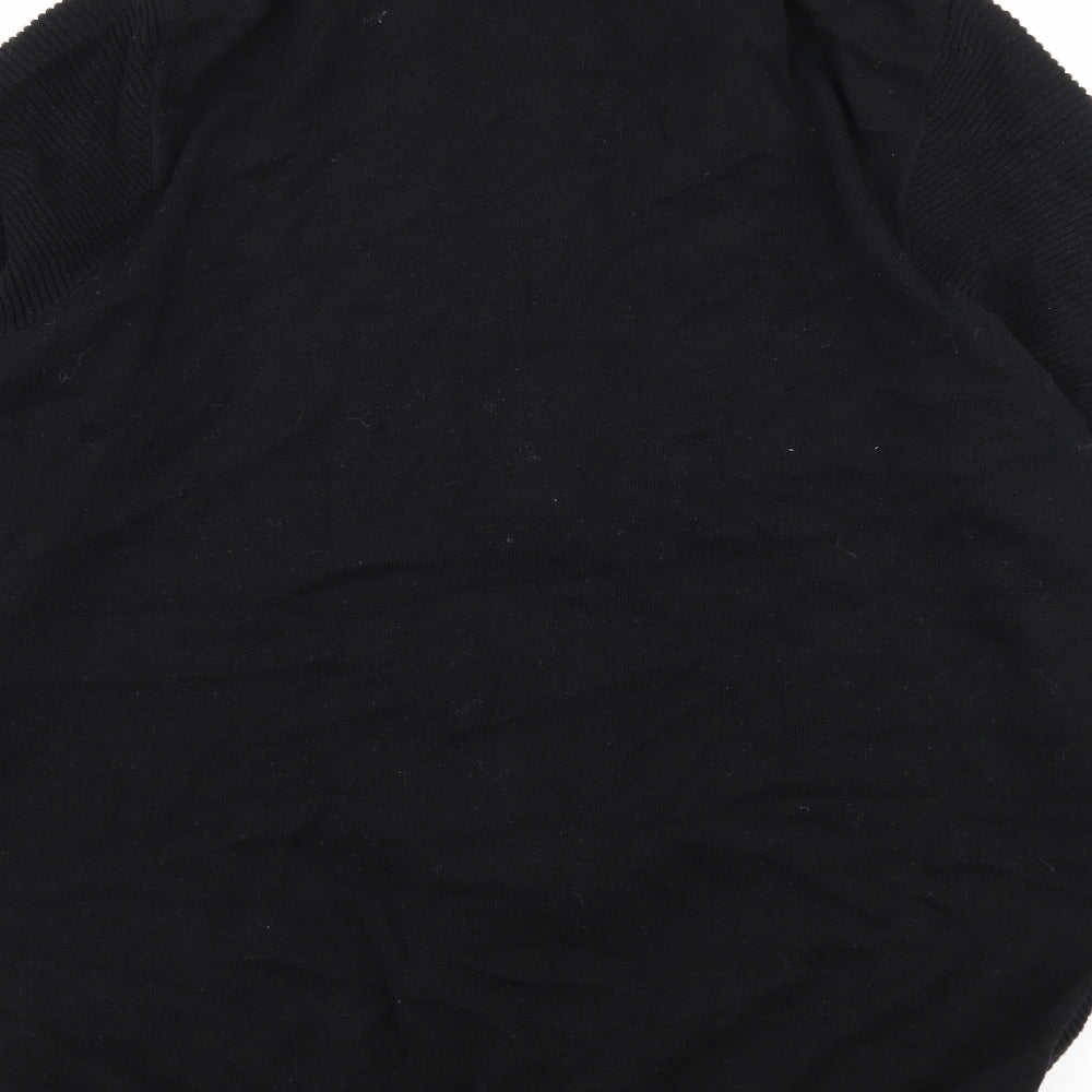 TU Mens Black  Knit Cardigan Jumper Size M  - Ribbed