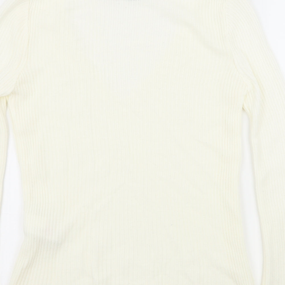 Lipsy Womens Ivory  Knit Pullover Jumper Size S  - Cut Out Neckline