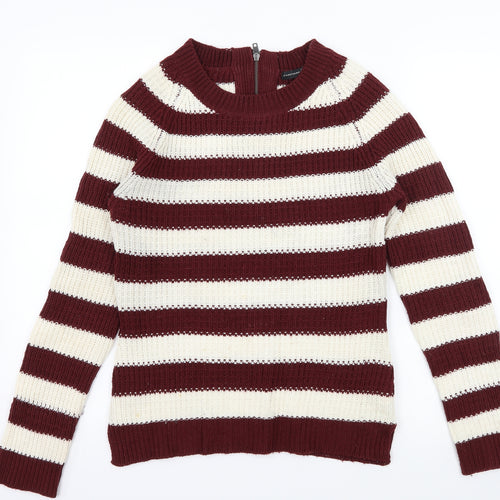 Atmosphere Womens Red Striped Knit Pullover Jumper Size 10