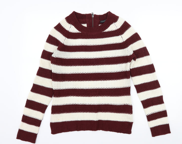 Atmosphere Womens Red Striped Knit Pullover Jumper Size 10