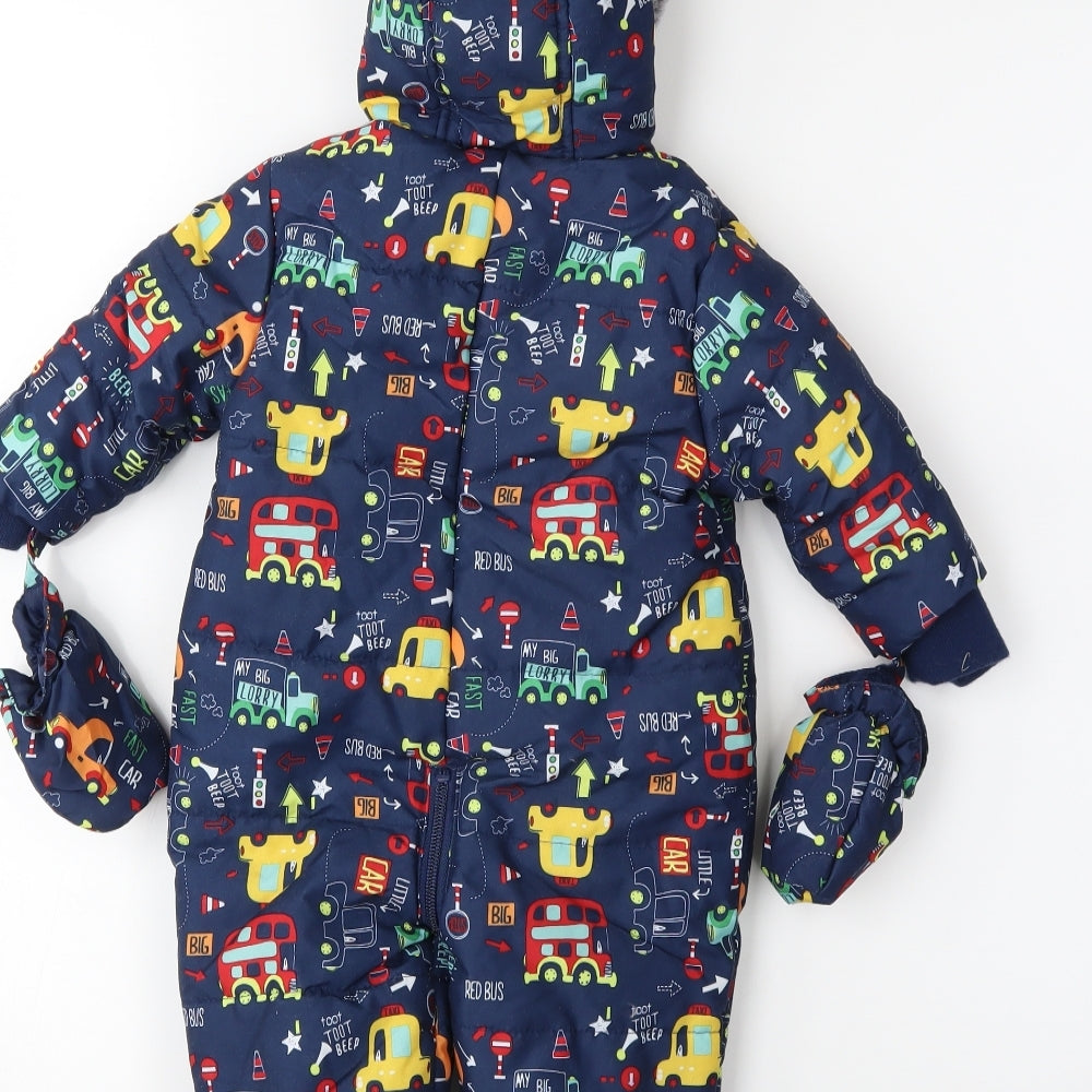 George Baby Blue   Puffer Jacket Snowsuit Size 3-6 Months