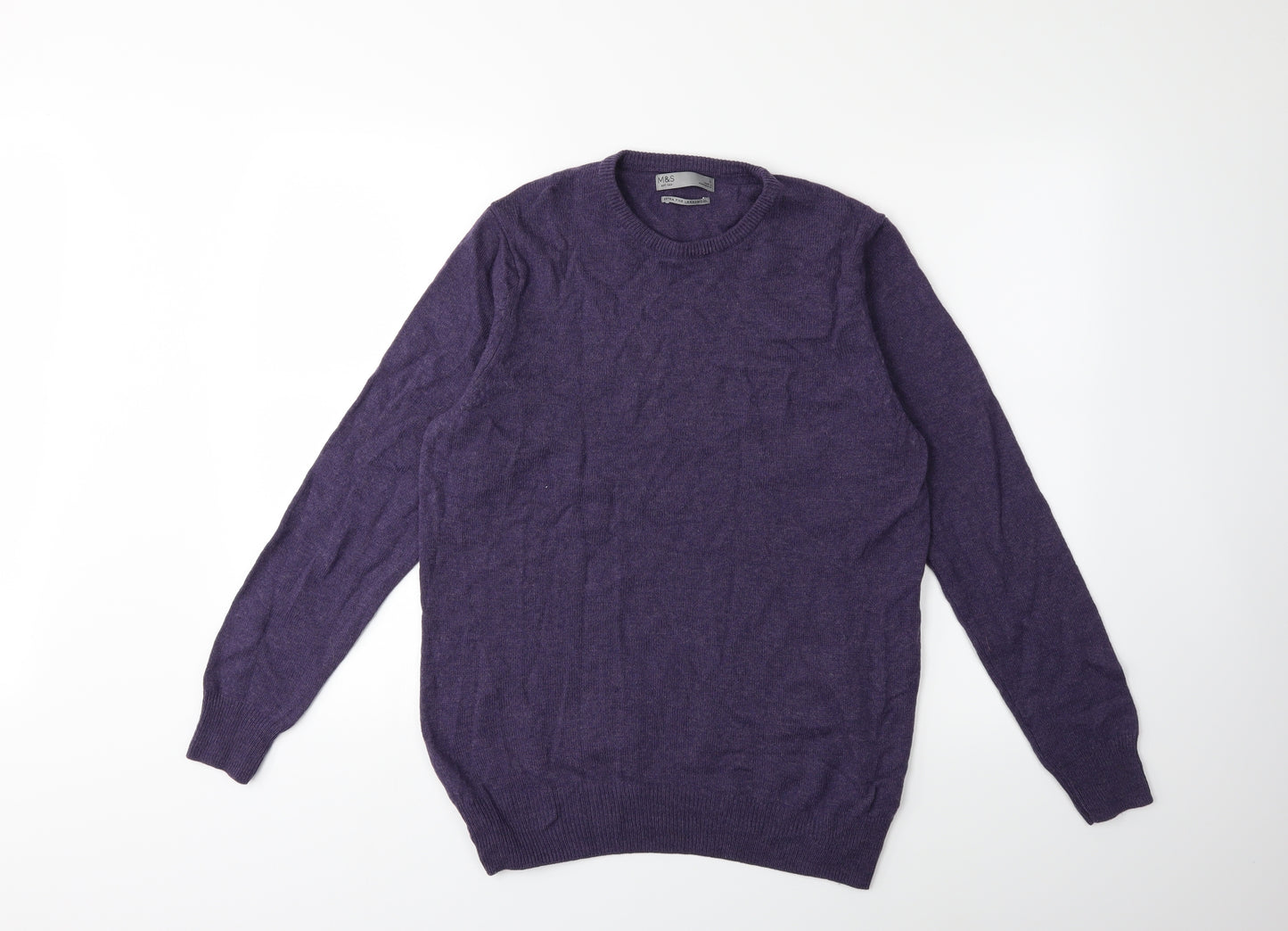 Marks and Spencer Mens Purple  Knit Pullover Jumper Size M