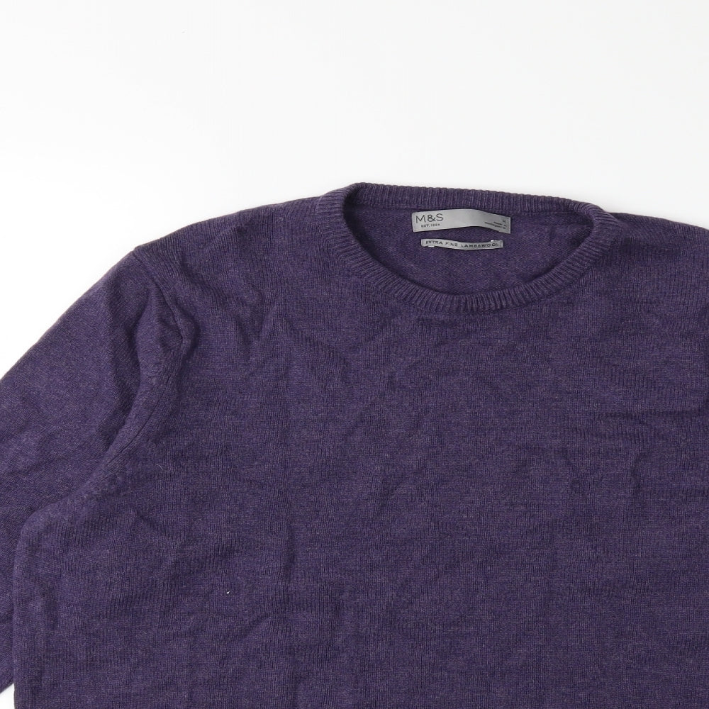 Marks and Spencer Mens Purple  Knit Pullover Jumper Size M