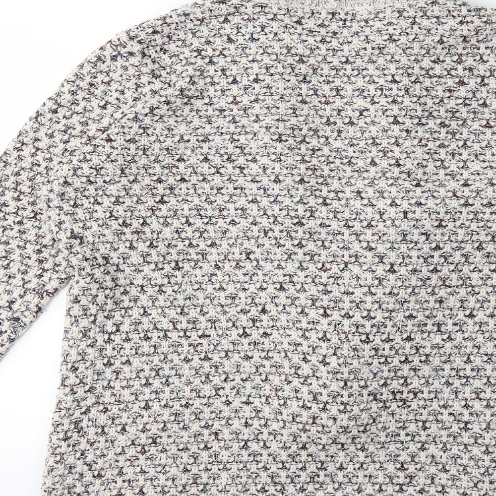 Per Una Womens Grey  Knit Cardigan Jumper Size 8