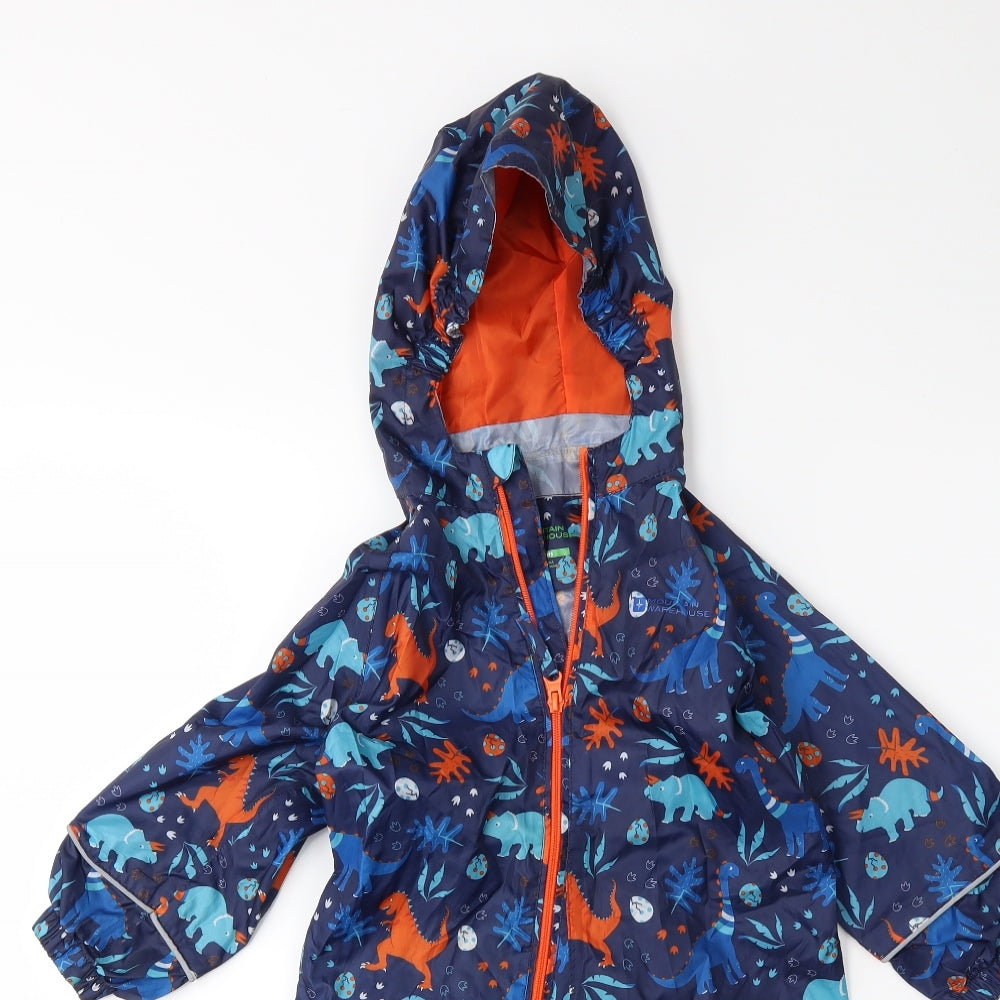 Mountain Warehouse Baby Blue Animal Print  Anorak Snowsuit Size 18-24 Months