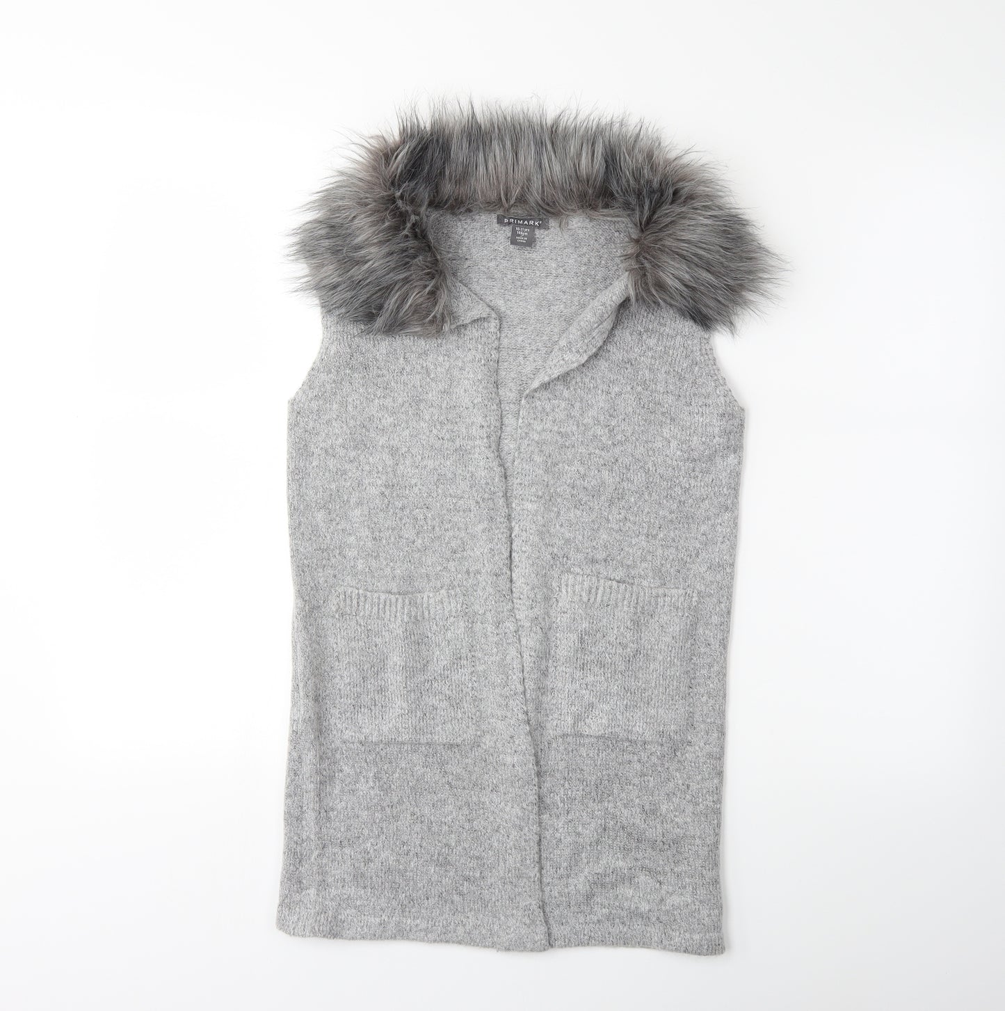 Primark Girls Grey  Knit Jacket Coatigan Size 10 Years