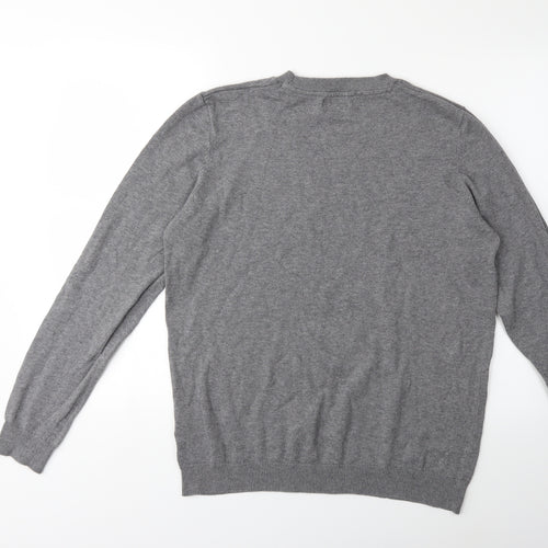 New Look Mens Grey  Knit Pullover Jumper Size L