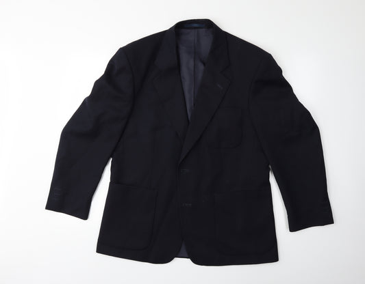 Front view of Preworn men’s blue jacket suit jacket, size 40