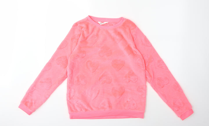 H&M Girls Pink Top Pyjama Top Size 12-13 Years