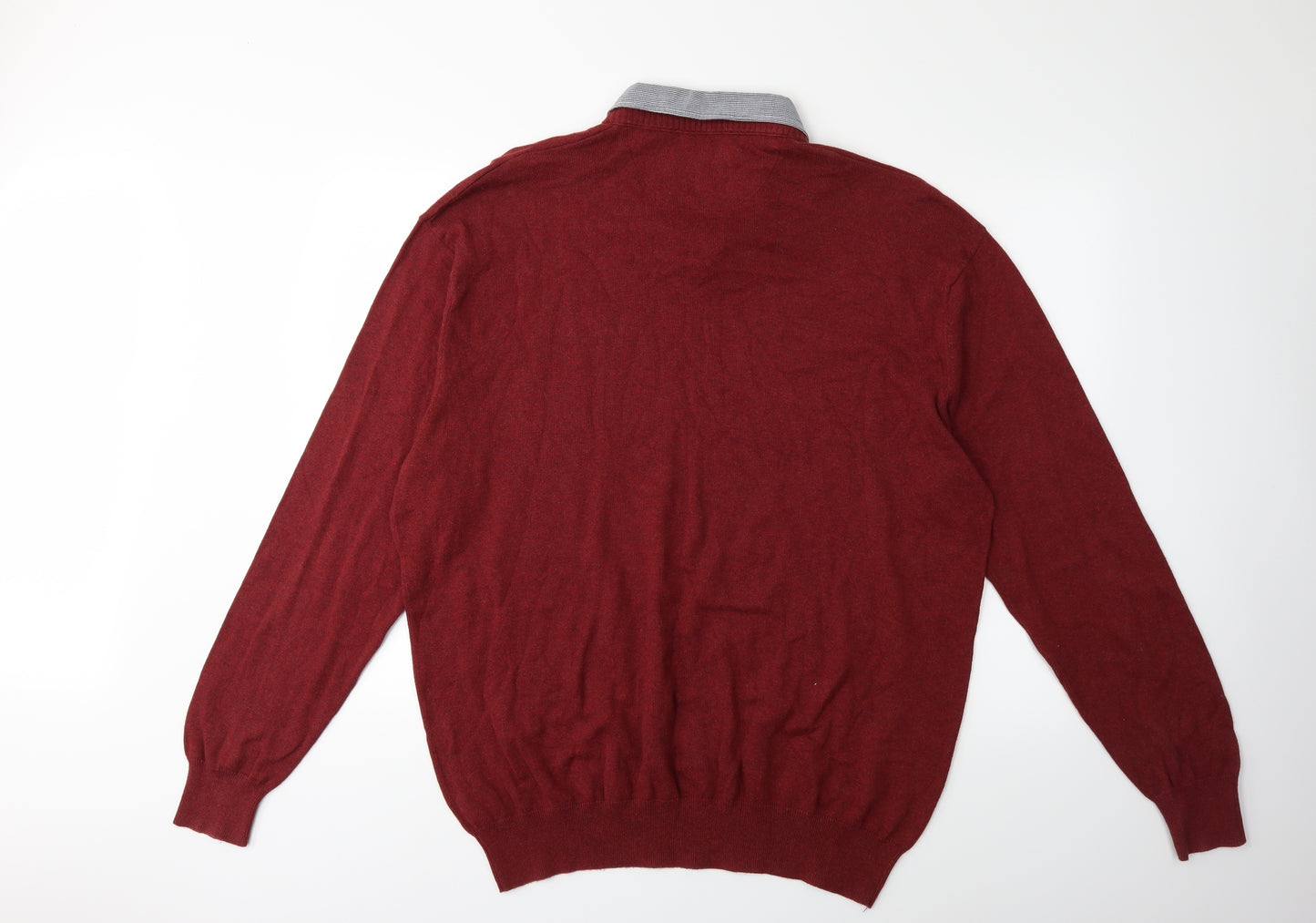 NEXT Mens Red  Knit Pullover Jumper Size 2XL