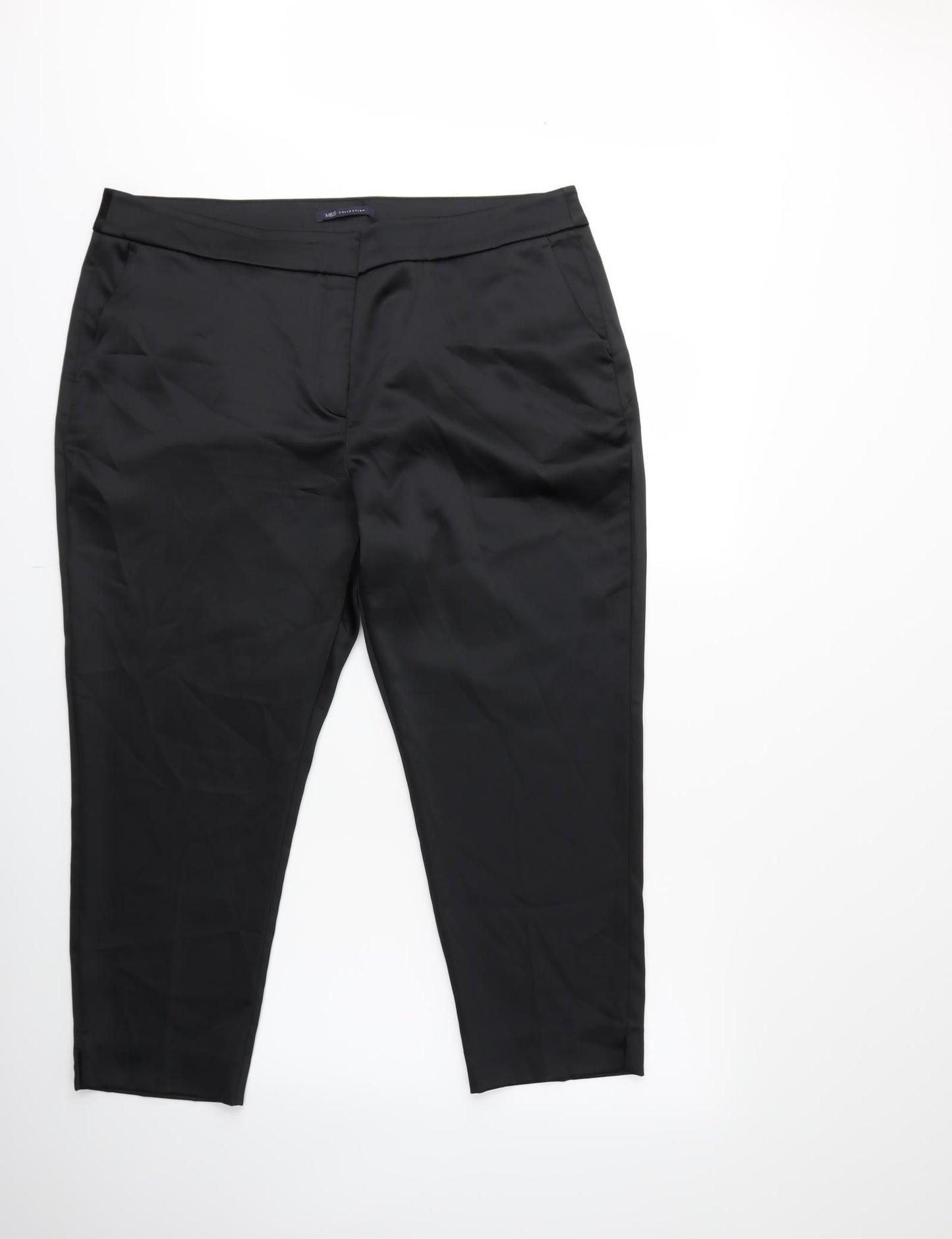 Marks and Spencer Womens Black   Trousers  Size 20 L25 in