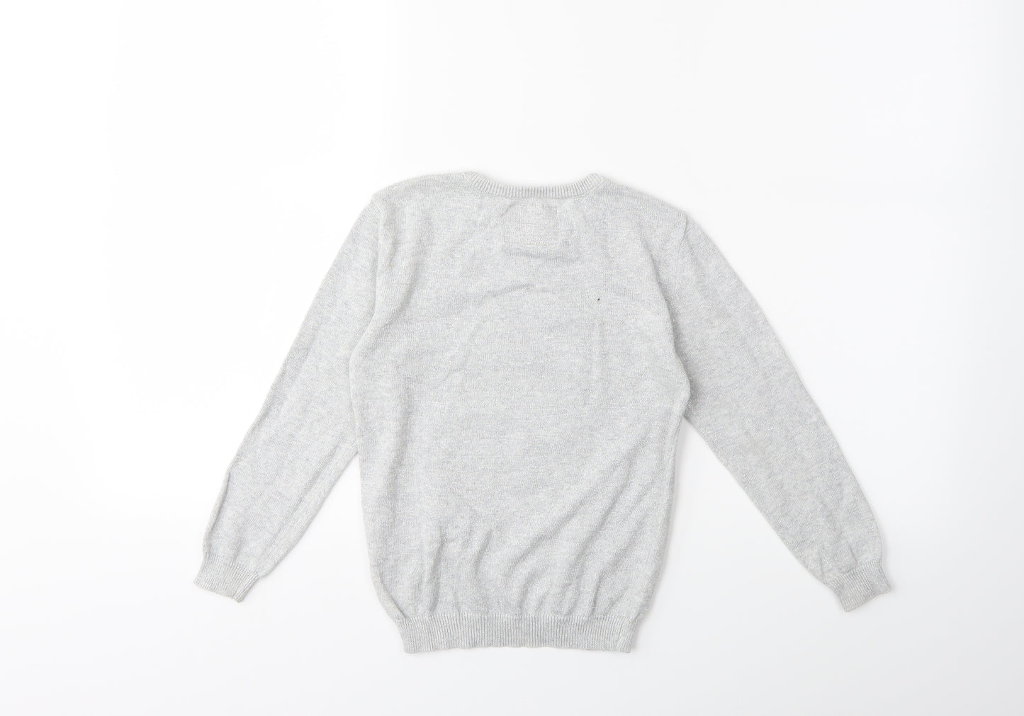 Primark Girls Grey  Knit Pullover Jumper Size 6 Years  - CHRISTMAS