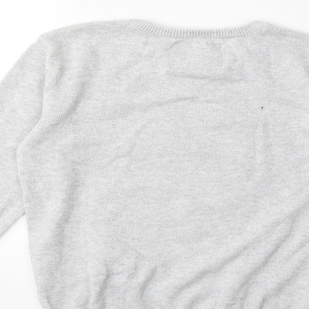 Primark Girls Grey  Knit Pullover Jumper Size 6 Years  - CHRISTMAS