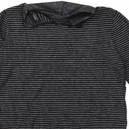 Papaya Womens Black Striped Knit Pullover Jumper Size 12