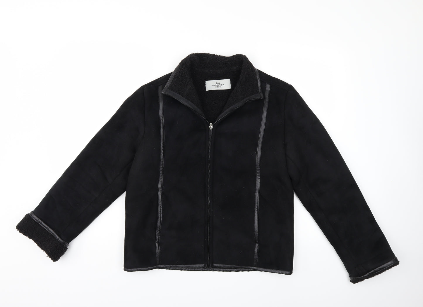 Style Collection Womens Black   Jacket Coat Size 12