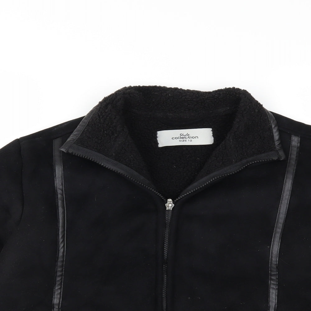 Style Collection Womens Black   Jacket Coat Size 12